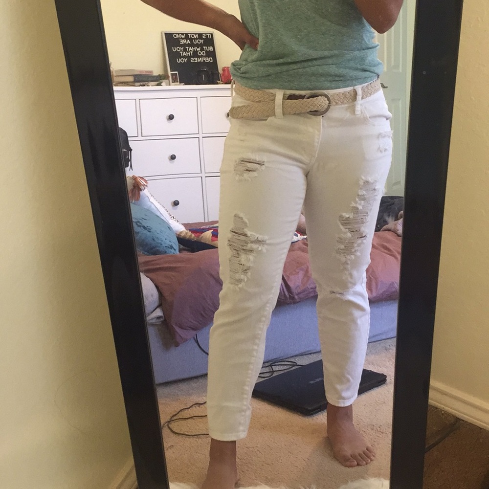 White cropped American eagle jegging